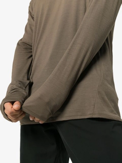 Shop Arc'teryx Long Sleeved Wool T In Brown