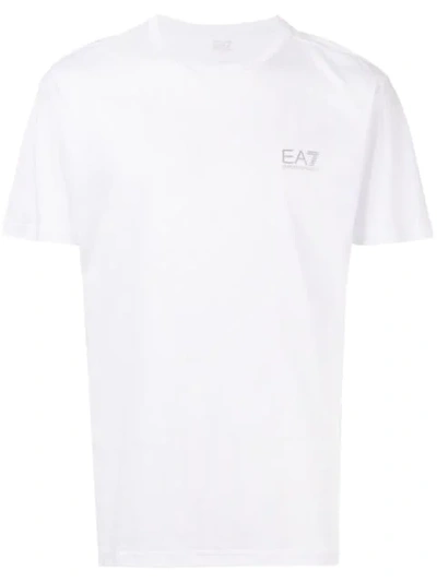 Shop Ea7 Logo Print T-shirt In White