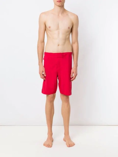 Shop Amir Slama Mid Rise Swim Shorts In Yellow