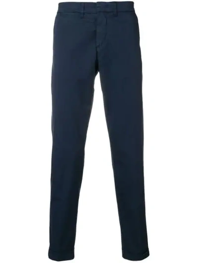 Shop Fay Slim-fit Chinos In Blue