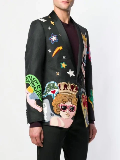 Shop Dolce & Gabbana Patch Blazer In Black