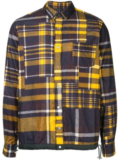 Shop Sacai Patchwork Shirt Jacket In Multicolour
