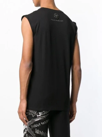 Shop Plein Sport Logo Print Tank Top In Black