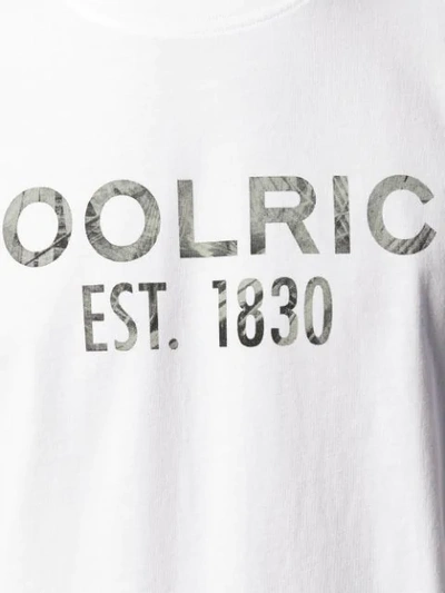 Shop Woolrich Logo Print T In White