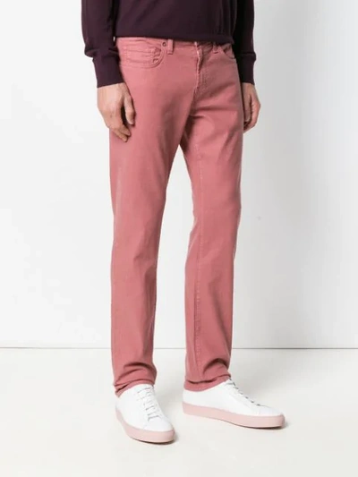 Shop J Brand Kane Slim-fit Trousers In Pink