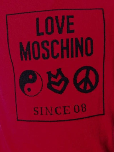 Shop Love Moschino Intarsia In Red