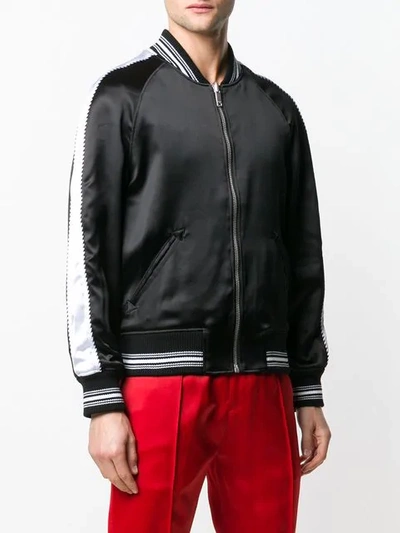Shop Givenchy Embroidered Bomber Jacket In 001 Black