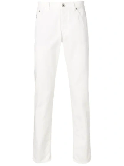 Shop Brunello Cucinelli Slim-fit Trousers In White