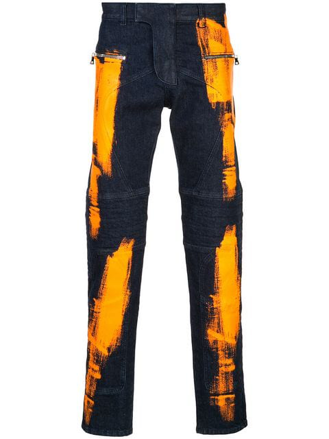 balmain paint jeans