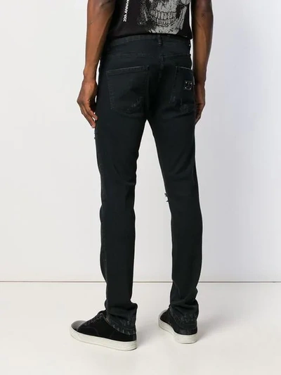 Shop Philipp Plein Super Straight Cut Statement Jeans In Black