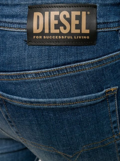 Shop Diesel Faded Straight Leg Jeans In Blue