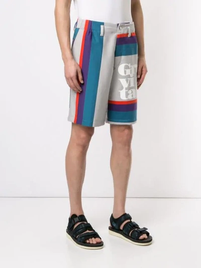 Shop Kolor Striped Bermuda Shorts In Grey