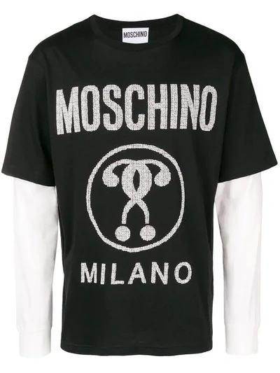 Shop Moschino Double-sleeve T-shirt - Black