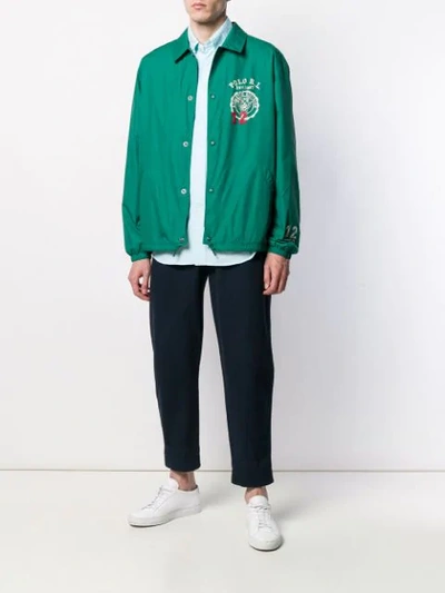 Shop Polo Ralph Lauren Logo Lightweight Jacket In 001 Green