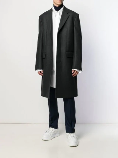 Shop Maison Margiela Single-breasted Coat In Grey