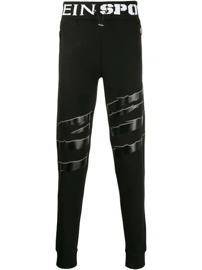 Shop Plein Sport Scratch Track Pants In Black