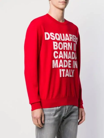 Shop Dsquared2 Motto Jumper In Red