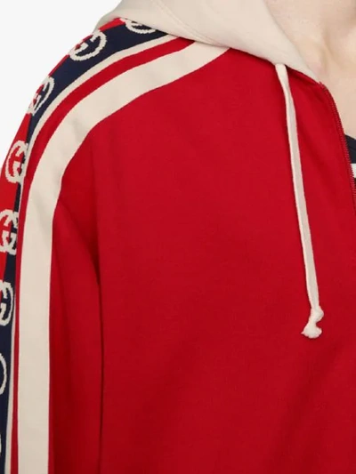 Shop Gucci Technical Jersey Bomber Jacket In Red