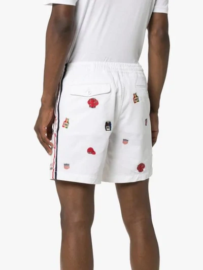 Shop Polo Ralph Lauren Embroidered Emblem Shorts In White