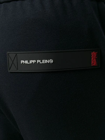 Shop Philipp Plein Zip Detail Track Pants In Blue