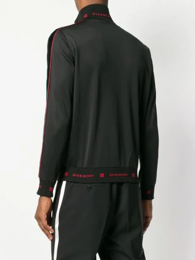 Shop Givenchy Contrast Zipped Sweatshirt In Black