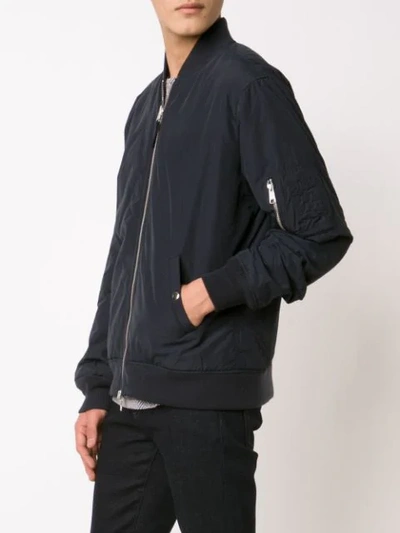 Shop 321 Quilted Zipped Bomber Jacket In Black