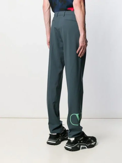 Shop Valentino Vlogo Tailored Trousers In Jnm Grey