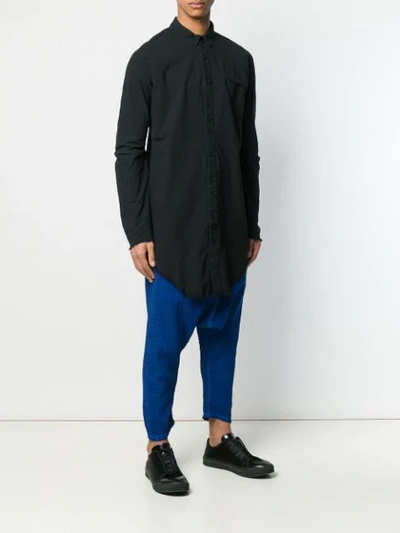 Shop Army Of Me Longline Shirt - Black