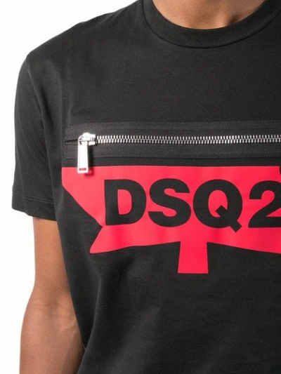 Shop Dsquared2 Zipped Logo T In Black