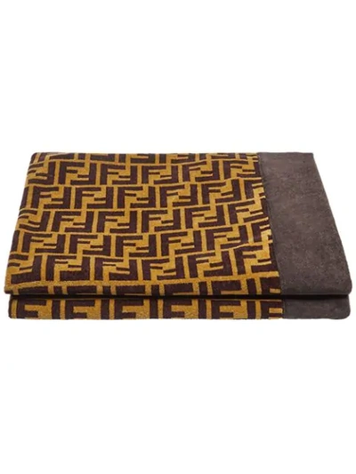 Shop Fendi Brown Monogram Towel