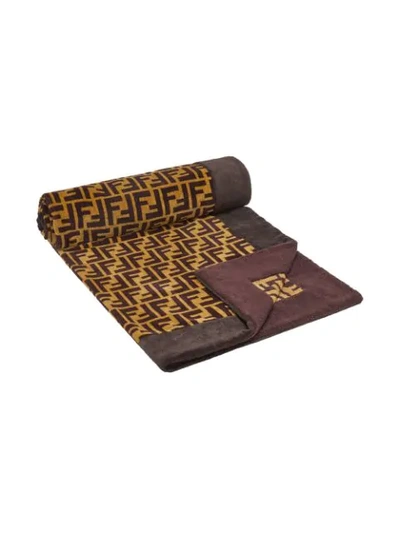 Shop Fendi Brown Monogram Towel