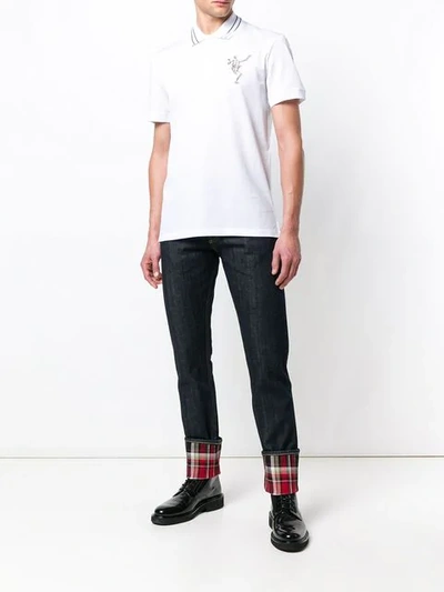 Shop Alexander Mcqueen Checked Cuff Skinny Jeans - Blue