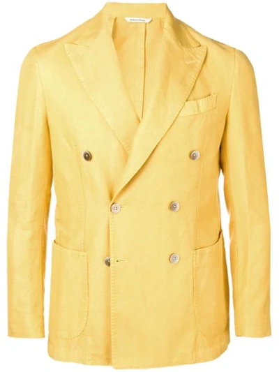 Shop Al Duca D'aosta Double Breasted Blazer In Yellow