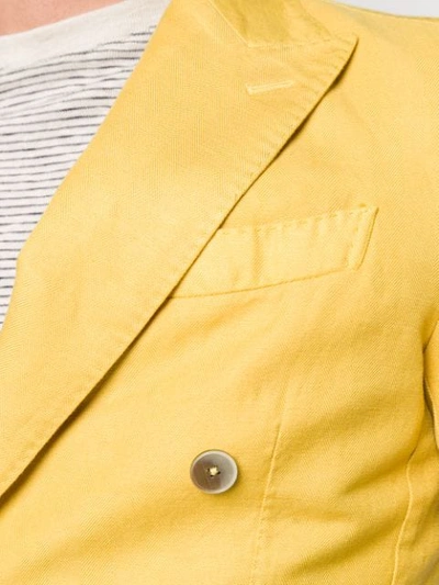 Shop Al Duca D'aosta Double Breasted Blazer In Yellow
