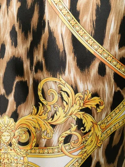 Shop Versace Leopard Baroque Print Trousers In Yellow