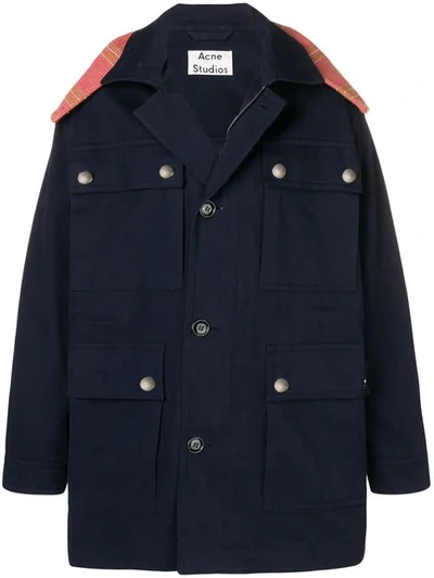 ACNE STUDIOS CONTRAST PANEL PARKA - 蓝色