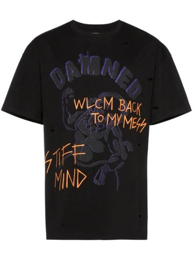 Shop Faith Connexion Damned Print T-shirt In Black
