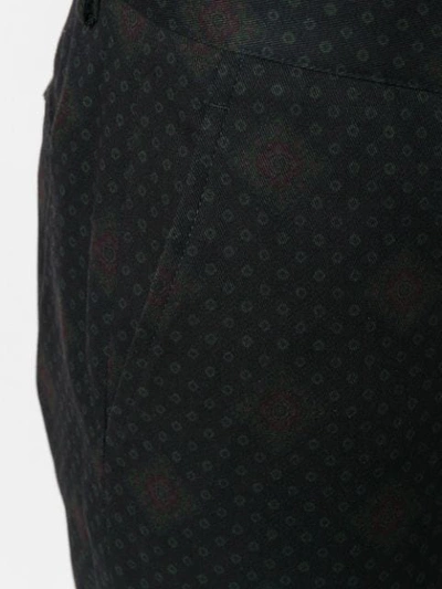 Shop Etro Printed Slim Fit Trousers In Black