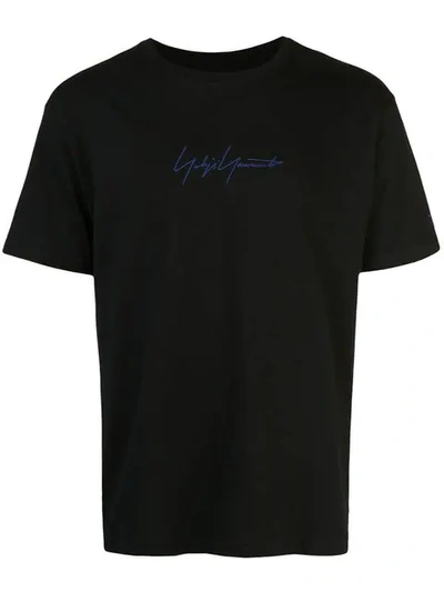 Shop Yohji Yamamoto Black Logo T-shirt