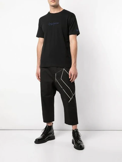 Shop Yohji Yamamoto Black Logo T-shirt