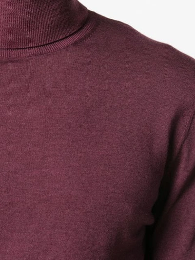 Shop Altea Fine Knit Turtleneck Sweater - Blue
