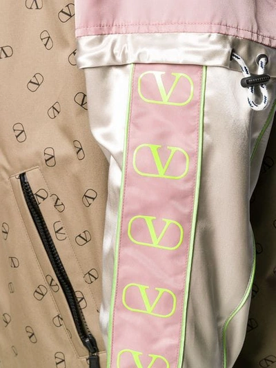 Shop Valentino Logo Print Windbreaker In Pink