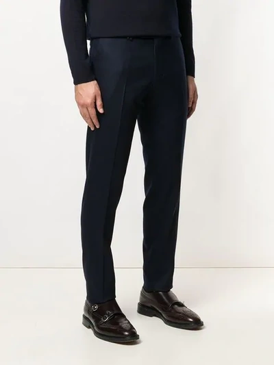 Shop Pt01 Classic Tailored Trousers In Blue
