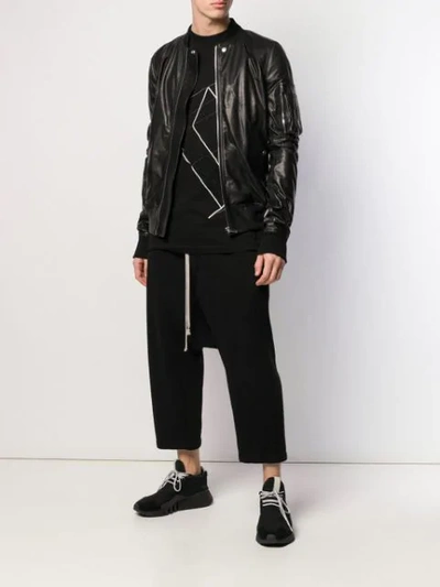 Shop Rick Owens Raglan Bomber Jacket - Black