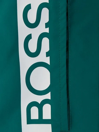 Shop Hugo Boss Logo Swim Shorts In Green