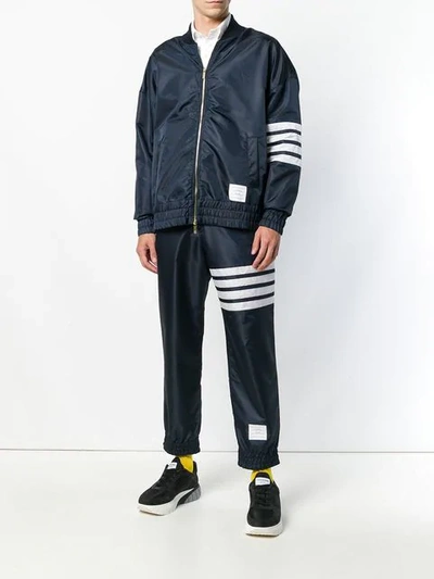 Shop Thom Browne 4-bar Relaxed Fit Track Pants In Blue