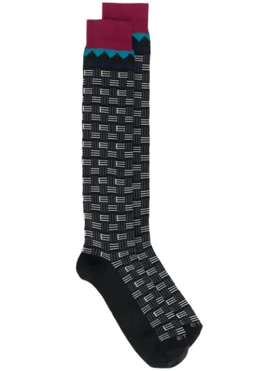 Shop Etro All-over Logo Socks In 0001