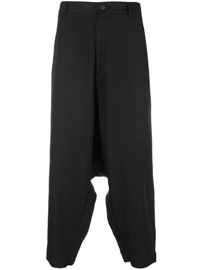 Shop Comme Des Garçons Homme Deux Pinstriped Cropped Trousers In Black