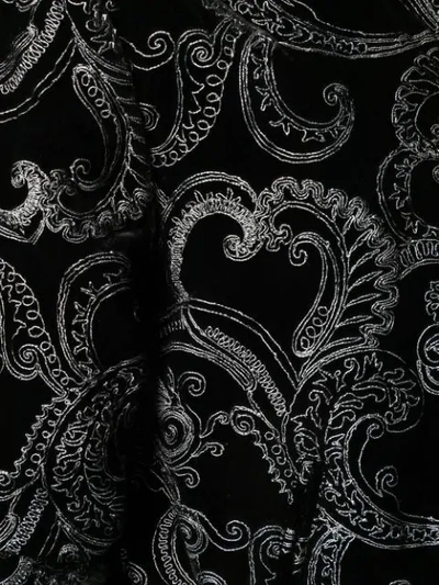 Shop Saint Laurent Embroidered Velvet Bomber Jacket In Black