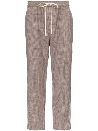 Shop Gucci Houndstooth Wool Mohair Track Pants In Multicolour